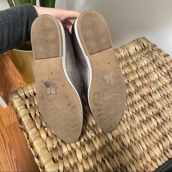 Silver metallic slip on loafer flat shoes - Picture 4 of 4